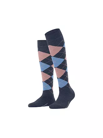 BURLINGTON | Damen Kniestrümpfe MARYLEBONE dark brown | blau